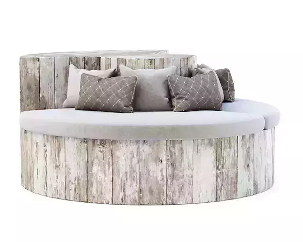 Eric Wooden Round Restaurant Sofa SD23 by Bpoint Design 