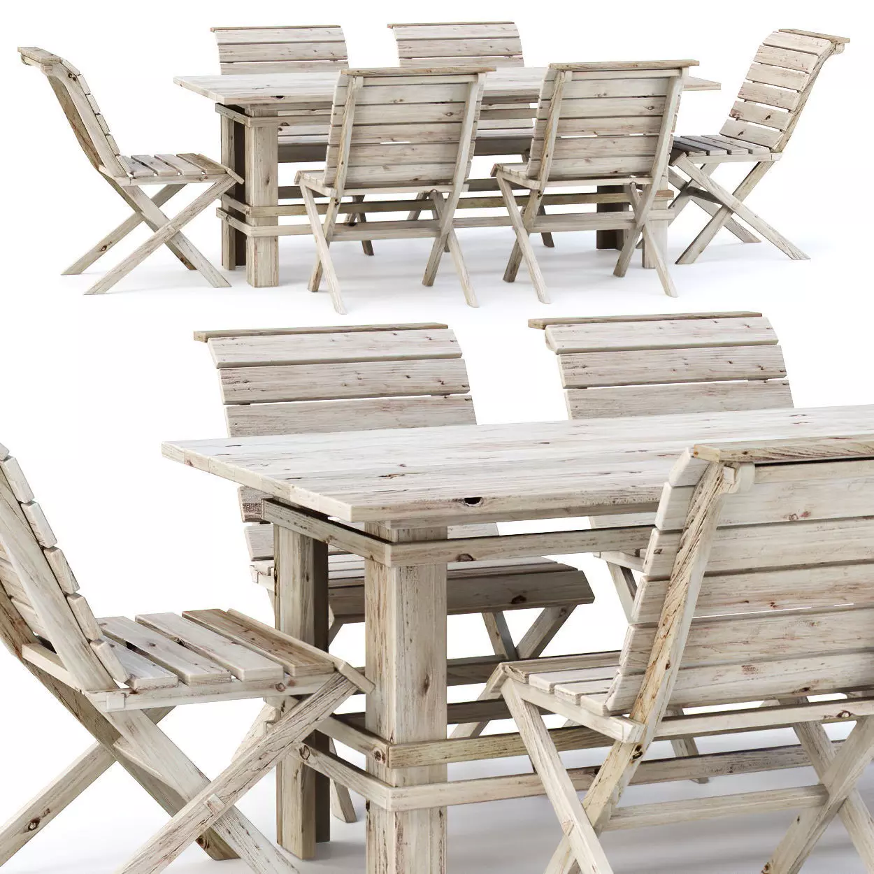 Eric Wooden Outdoor Furniture Set V1 by Bpoint Design 3D model