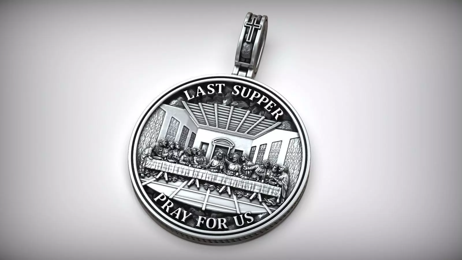 Jesus Christ The Last Supper Prayer Leonardo Pendant 3D print model_0