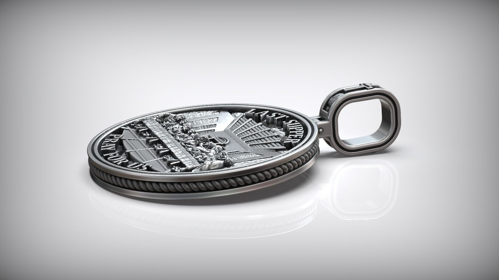 Jesus Christ The Last Supper Prayer Leonardo Pendant 3D print model_4