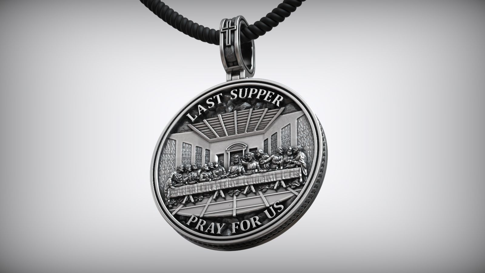 Jesus Christ The Last Supper Prayer Leonardo Pendant 3D print model_5