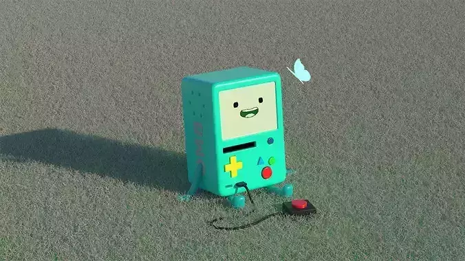 3D BMO game console in grass