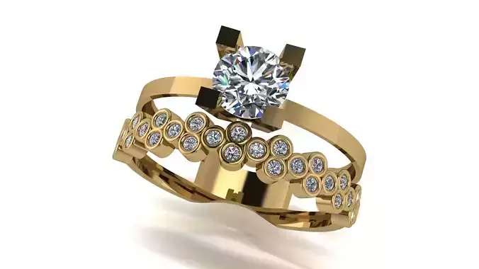 Ring wedding ring two in one engagement assembled 8