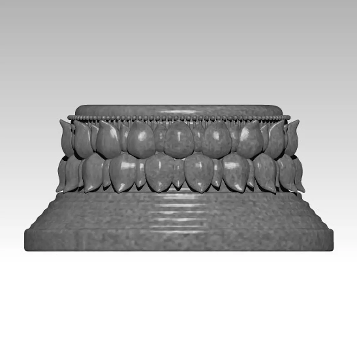 Intricately Sculpted Buddha Throne 3D model