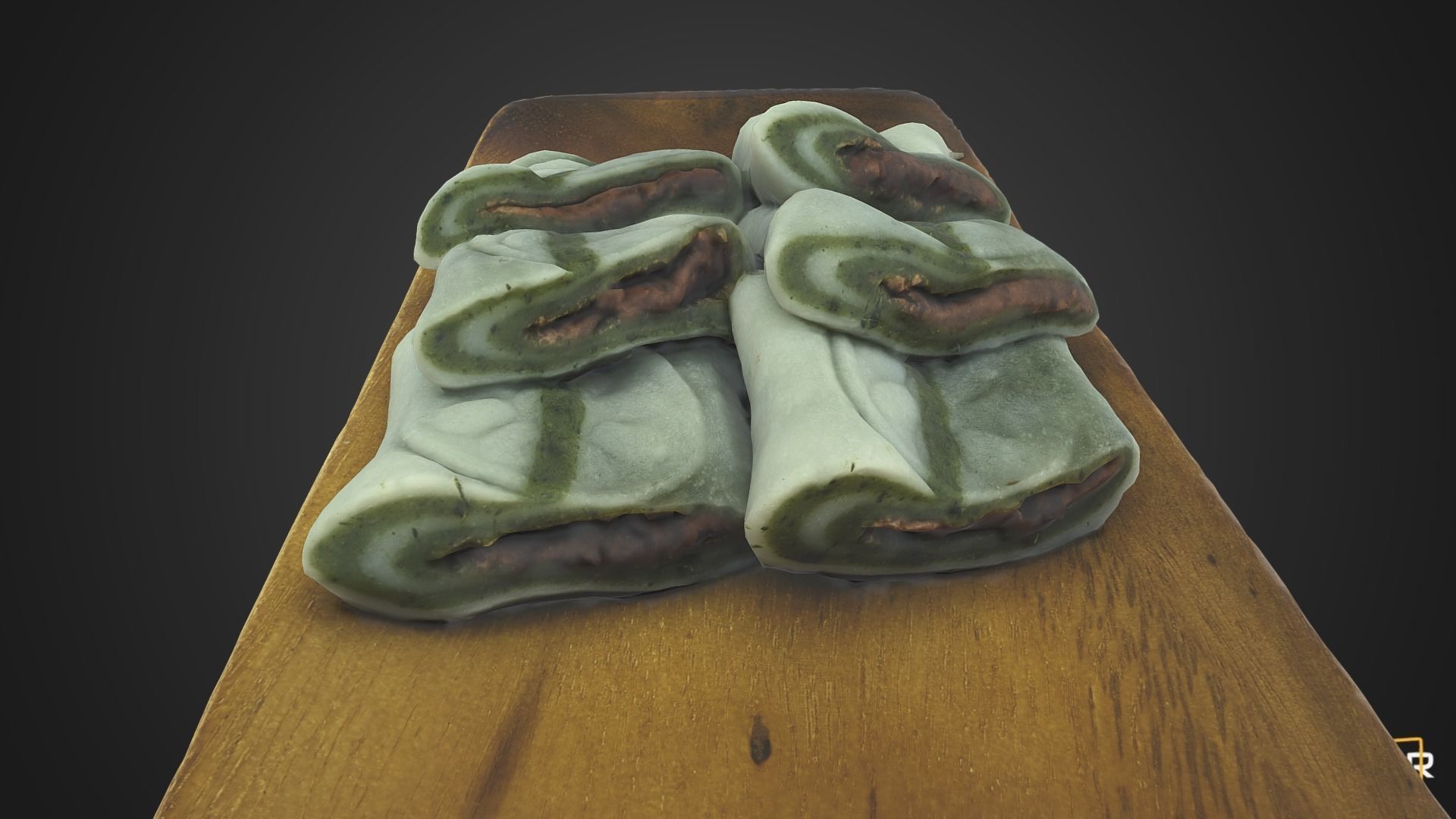 Korean Rice Cake Jeol-Pyeon 2 Low-poly 3D model_3