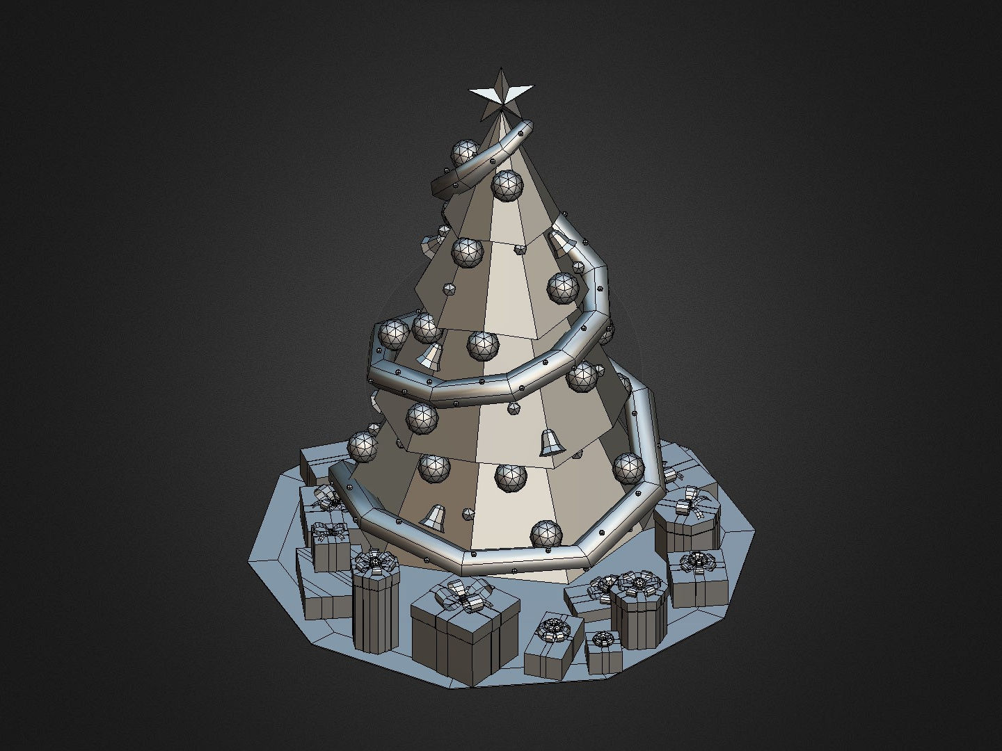 Christmas Tree Low-poly 3D model_4