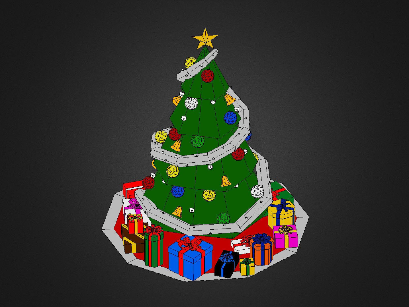 Christmas Tree Low-poly 3D model_3