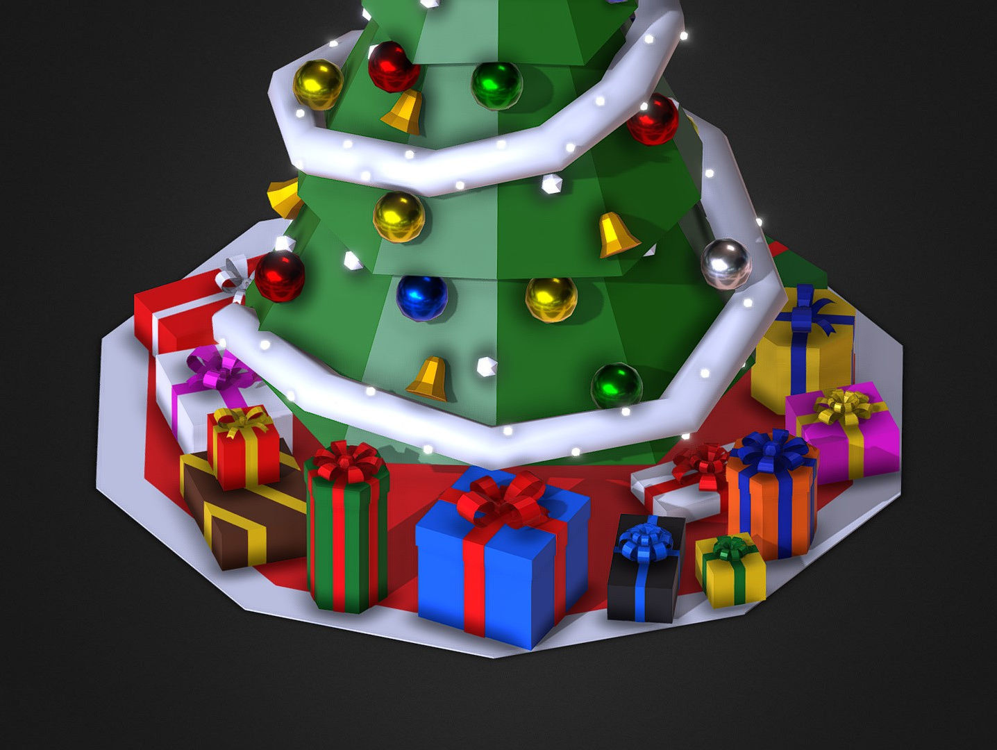 Christmas Tree Low-poly 3D model_6