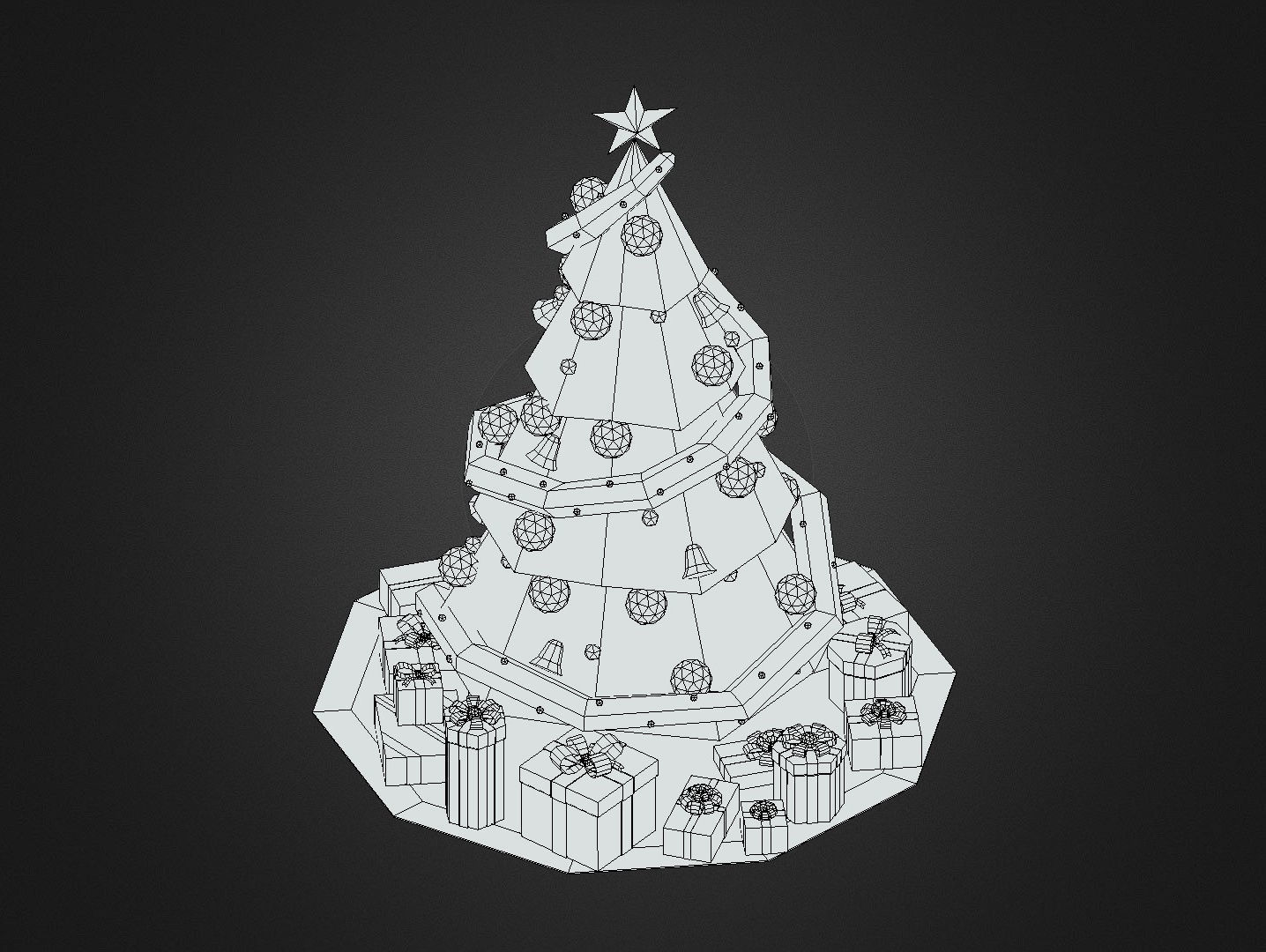Christmas Tree Low-poly 3D model_5