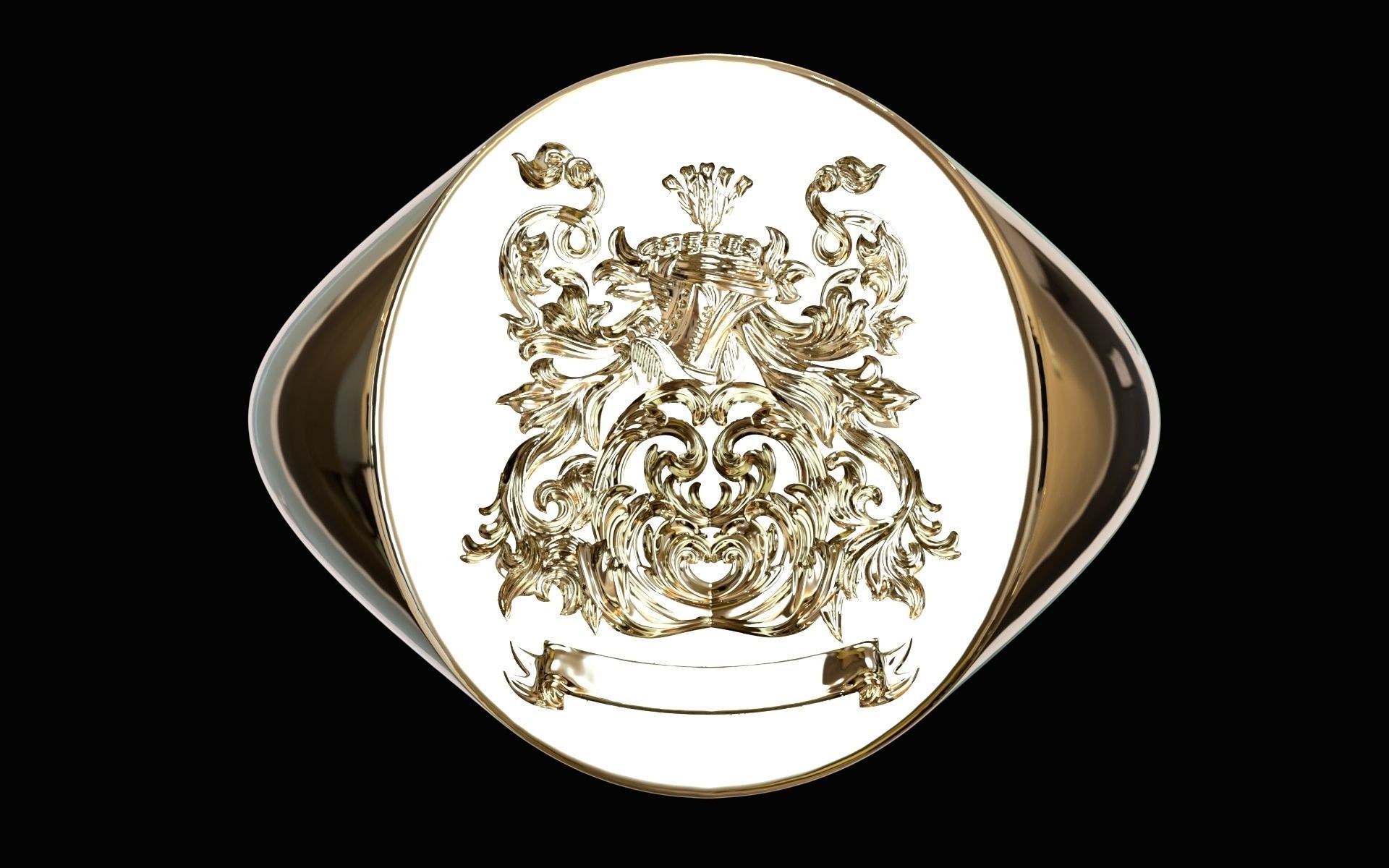 Heraldic Crest ring Coat of Arms 3D print model_5