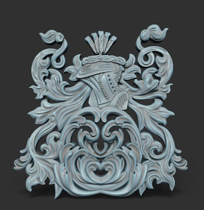 Heraldic Crest ring Coat of Arms 3D print model_7