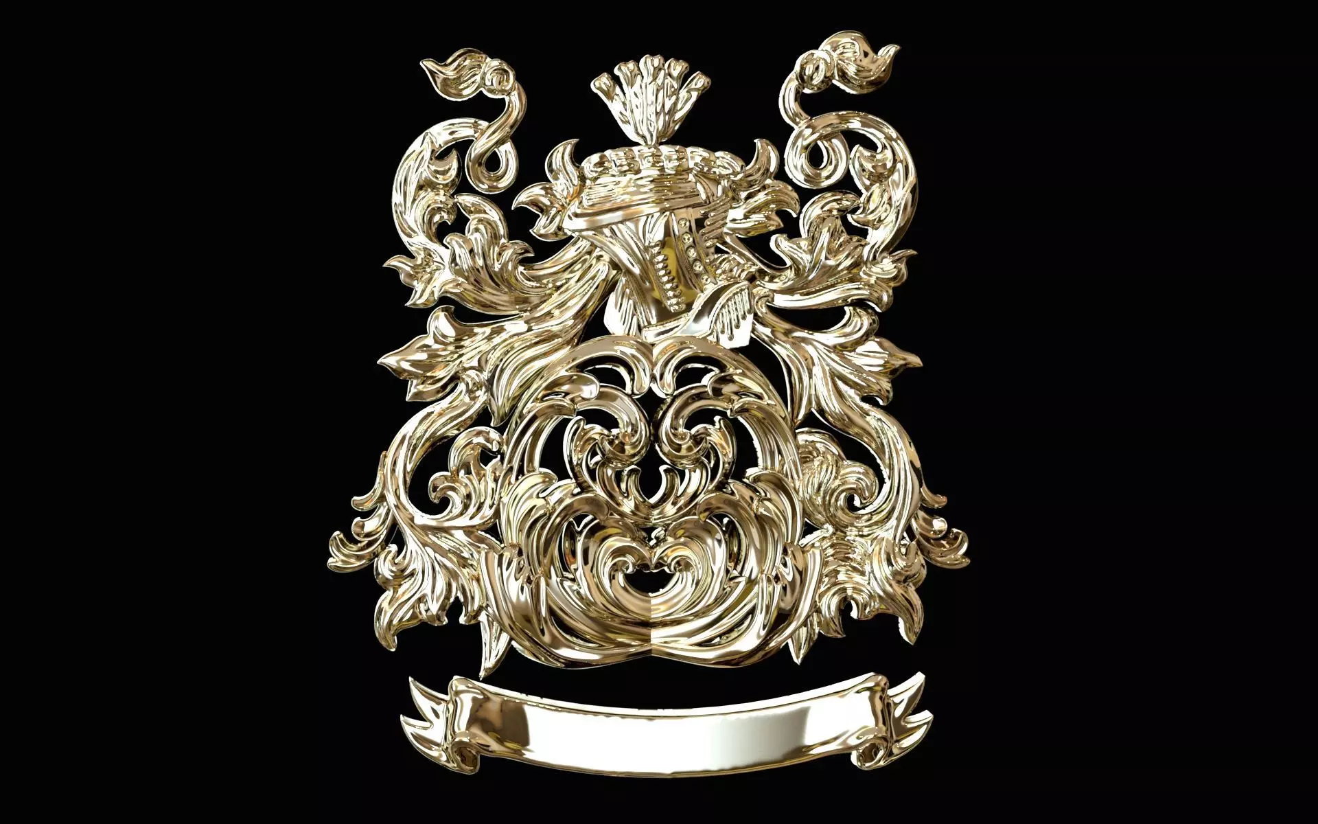 Heraldic Crest ring Coat of Arms 3D print model_0