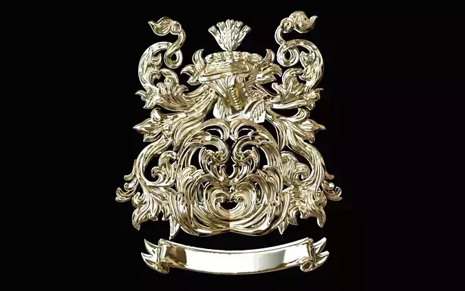 Heraldic Crest ring  Coat of Arms 3D print model