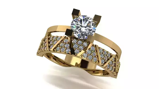 Ring wedding ring two in one engagement assembled 17 3D print model