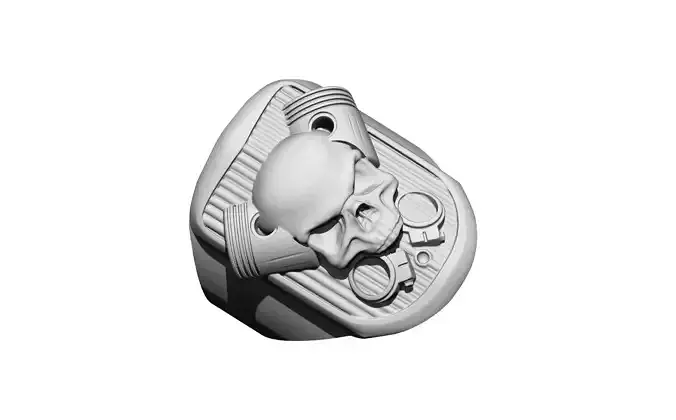 Fury Mad Skull Car Grille Piston Ring Jewellery Signet