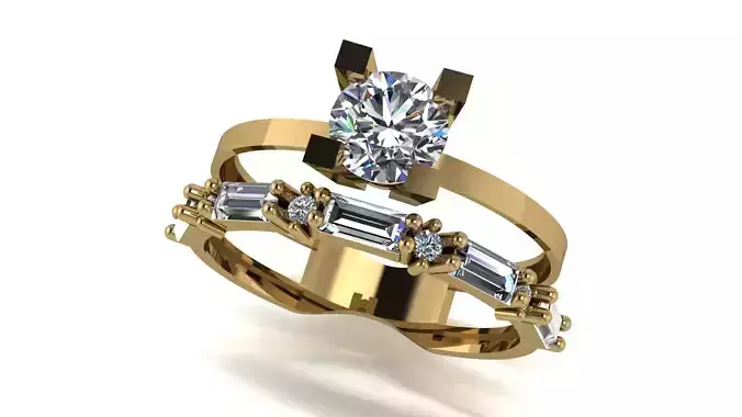 Ring wedding ring two in one engagement assembled 19 