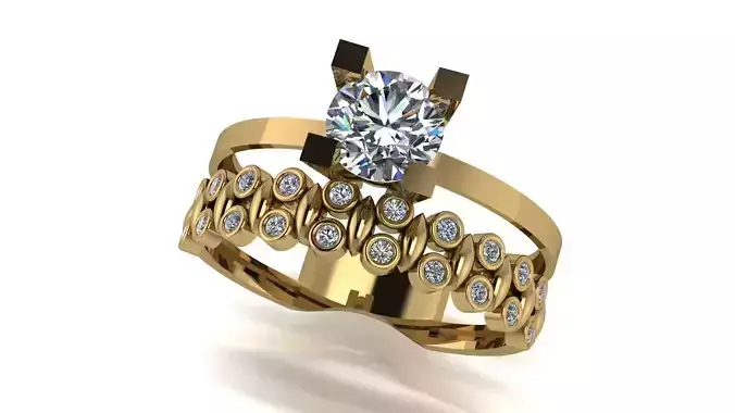 Ring wedding ring two in one engagement assembled 22