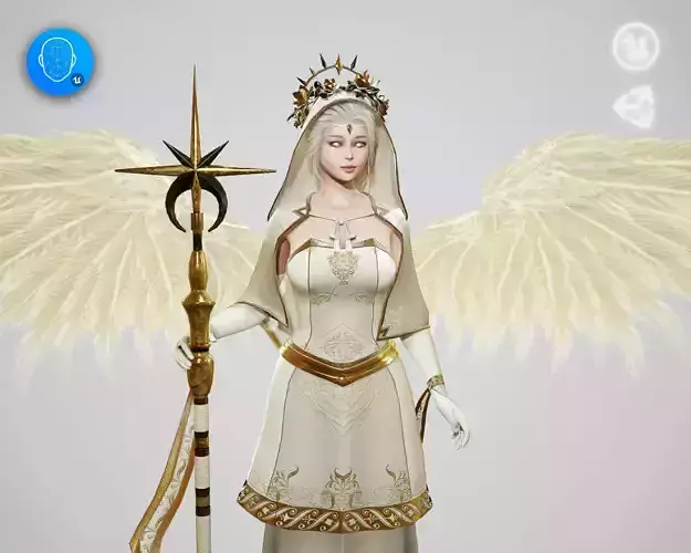 Angelic Priest Low-poly 3D model