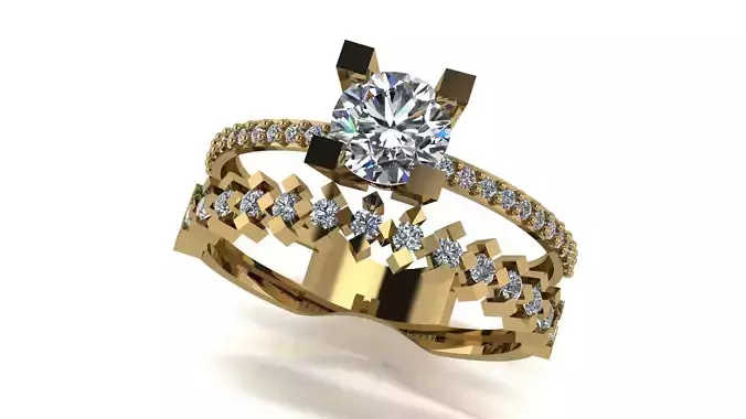 Ring wedding ring two in one engagement assembled 24