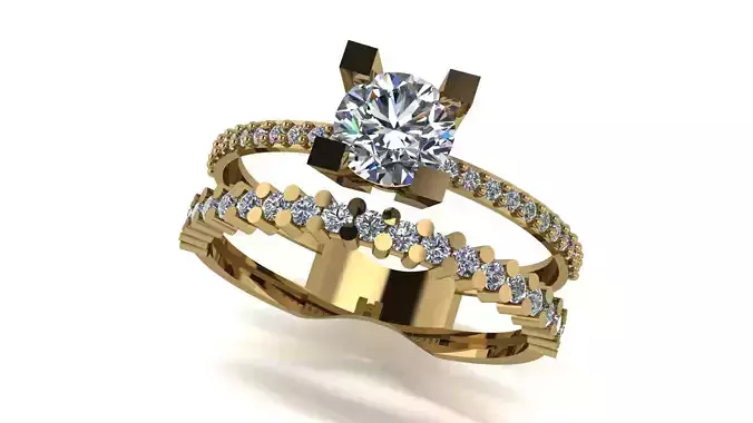 Ring wedding ring two in one engagement assembled 25