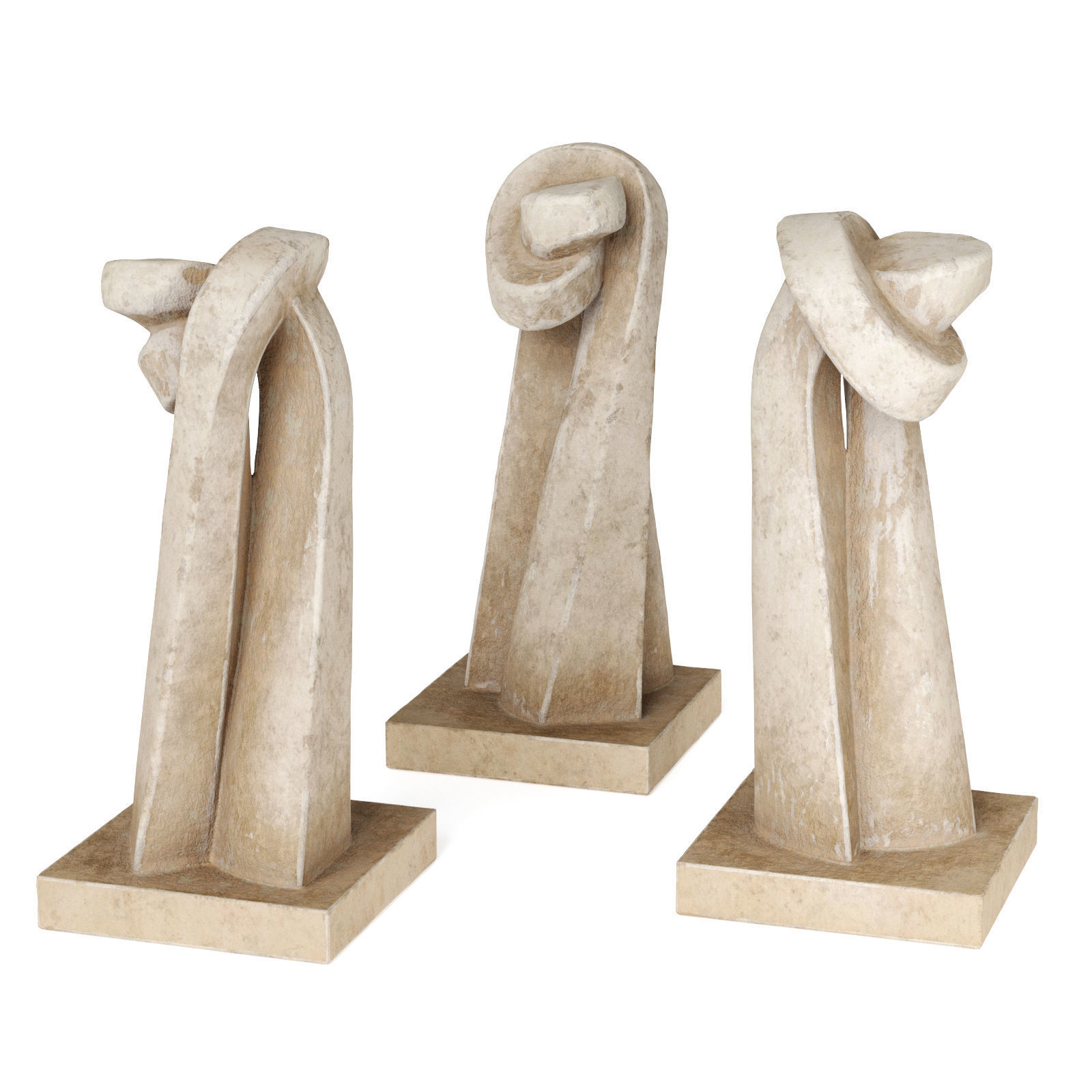 Knot Figure sculpture Low-poly 3D model_1