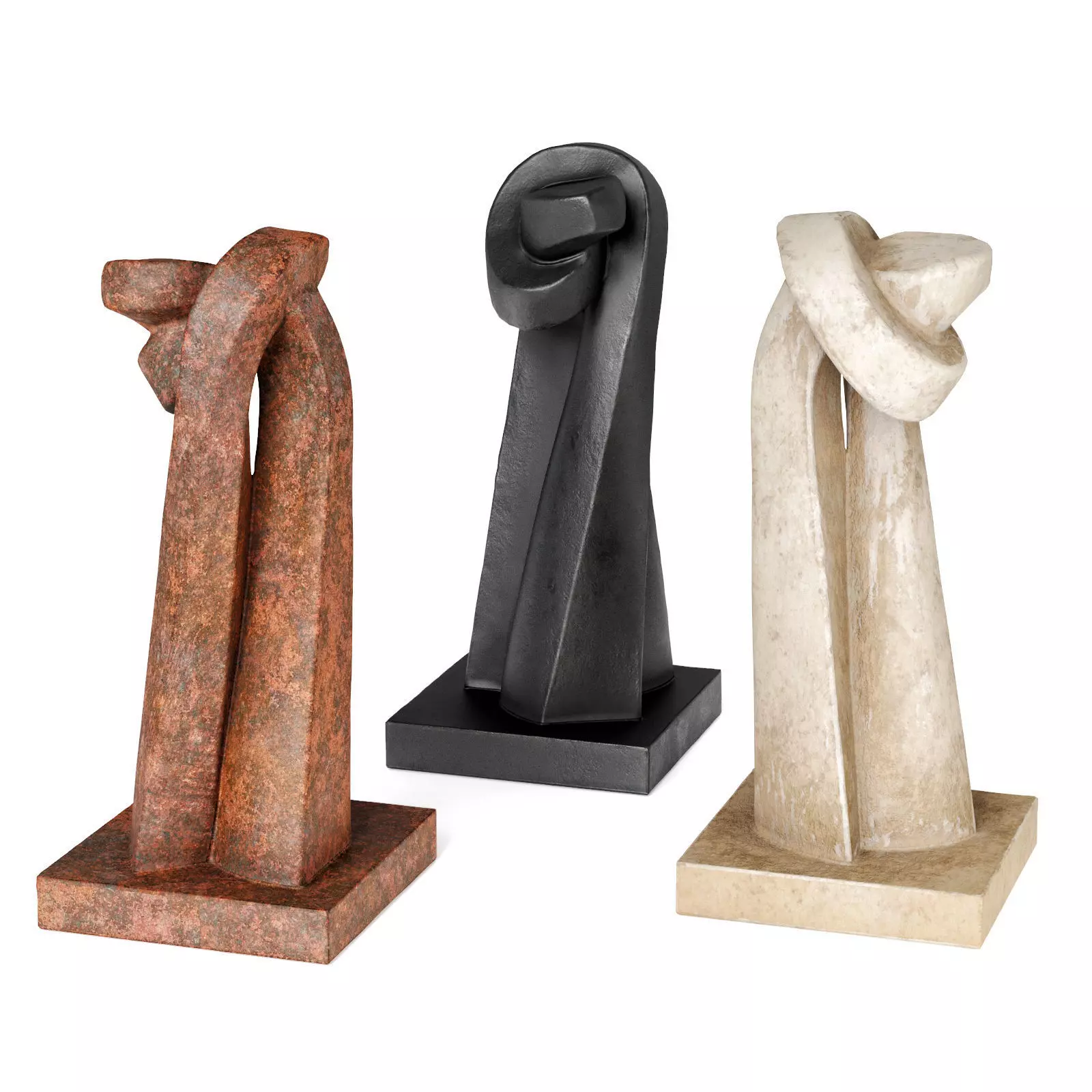 Knot Figure sculpture Low-poly 3D model_0