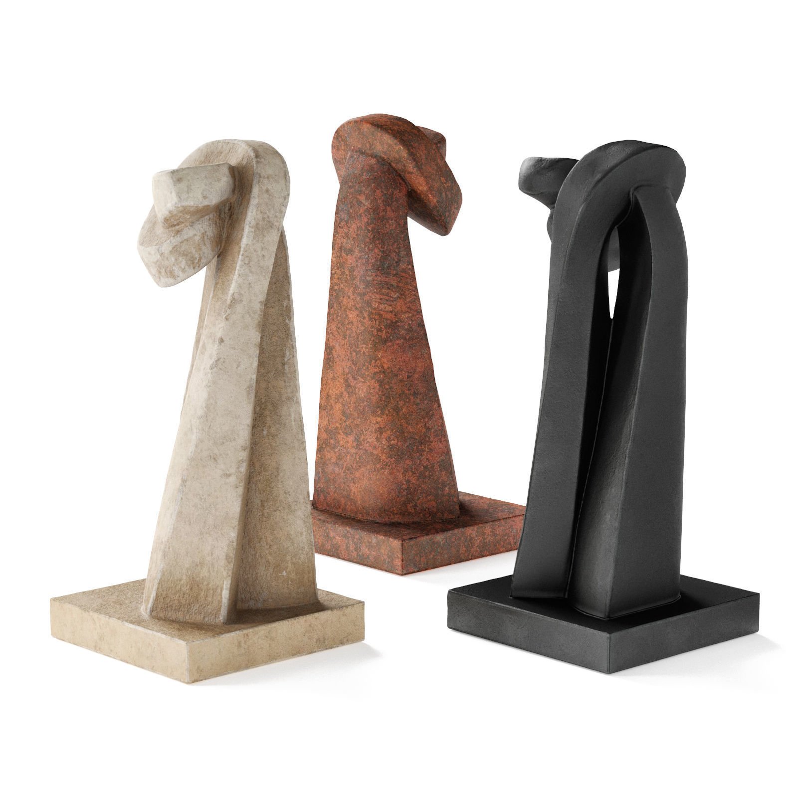 Knot Figure sculpture Low-poly 3D model_3