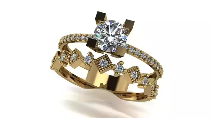 Ring wedding ring two in one engagement assembled 27