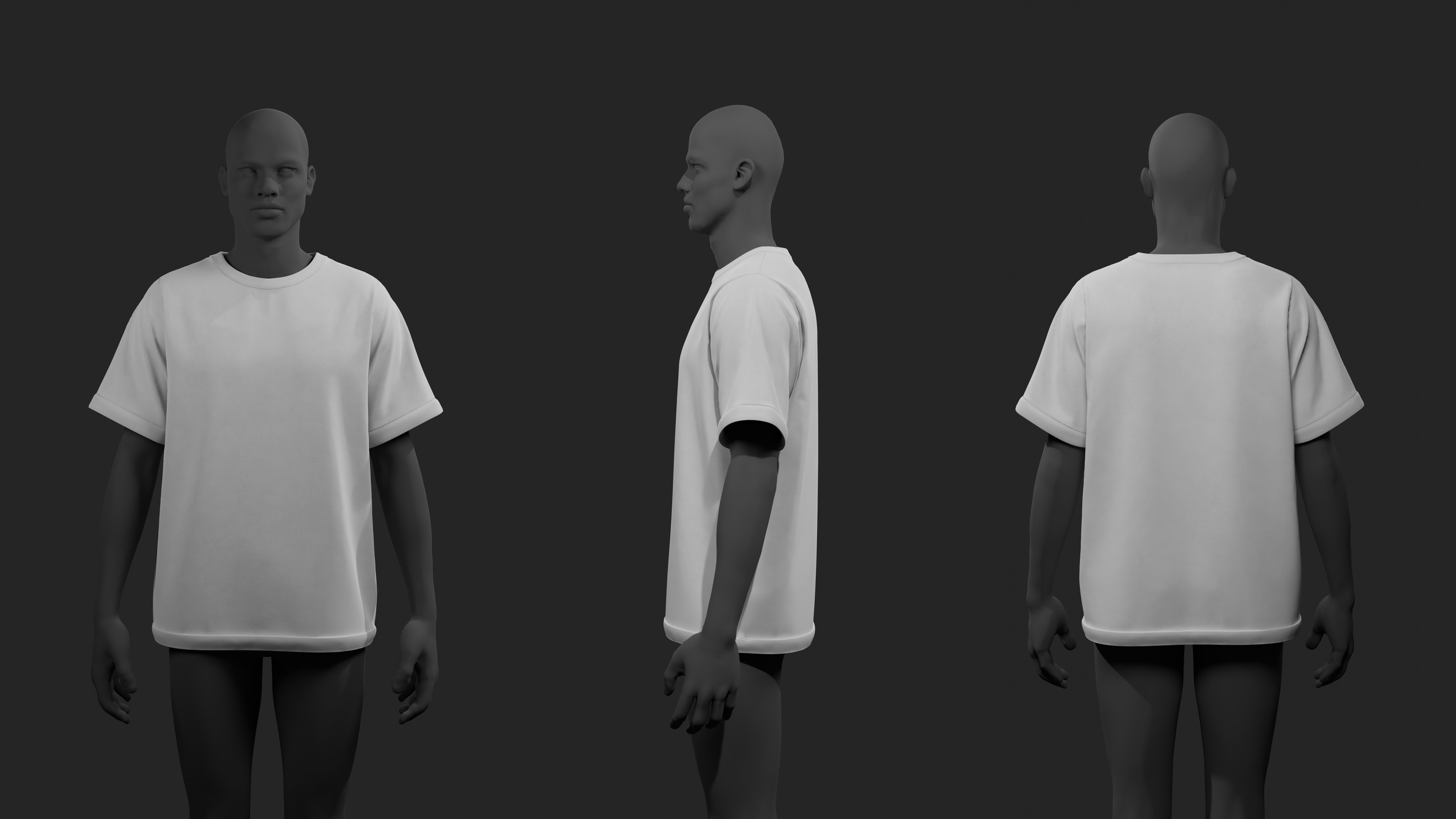 Loose Fit basic clothes pack clo 3d Marvelous Designer 3d model 3D model_5