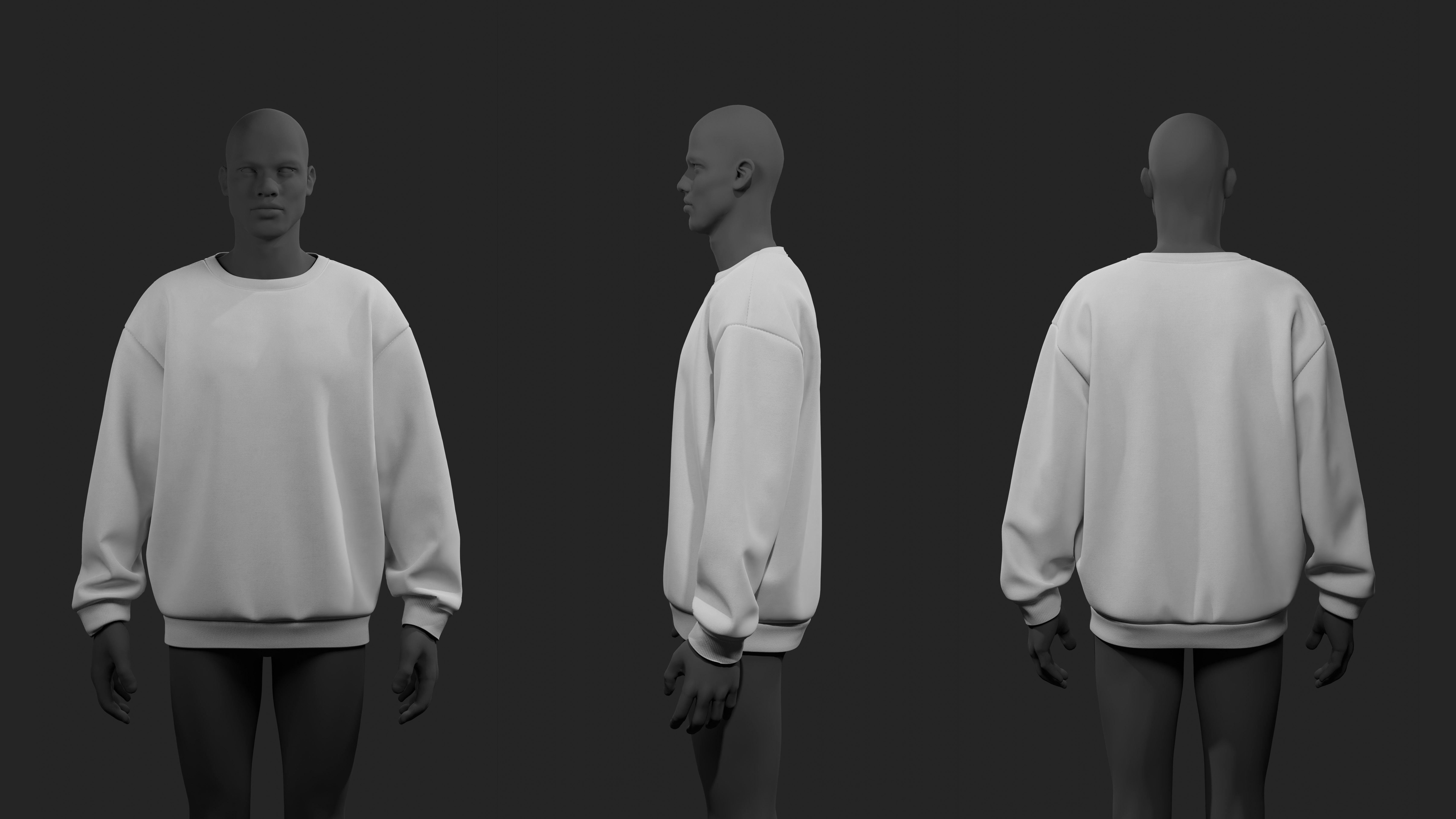 Loose Fit basic clothes pack clo 3d Marvelous Designer 3d model 3D model_4