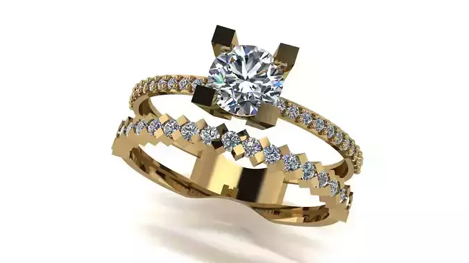 Ring wedding ring two in one engagement assembled 28