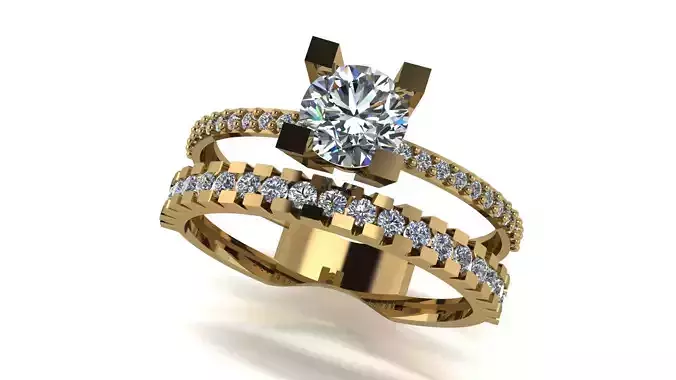 Ring wedding ring two in one engagement assembled 32