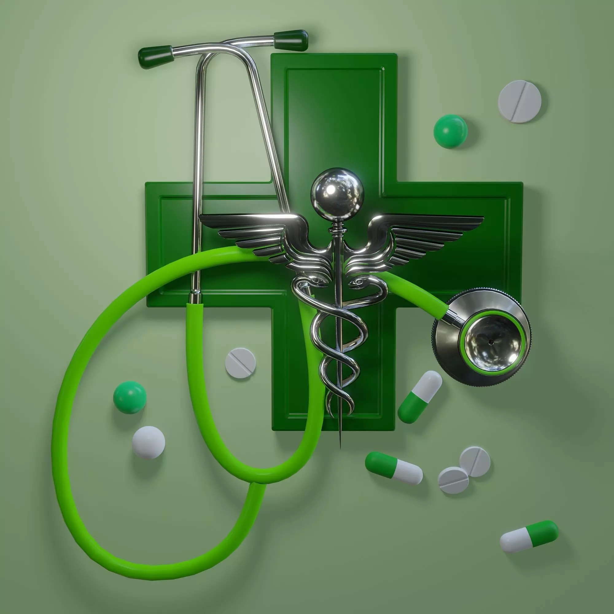 Still life on a pharmacy theme 3D model