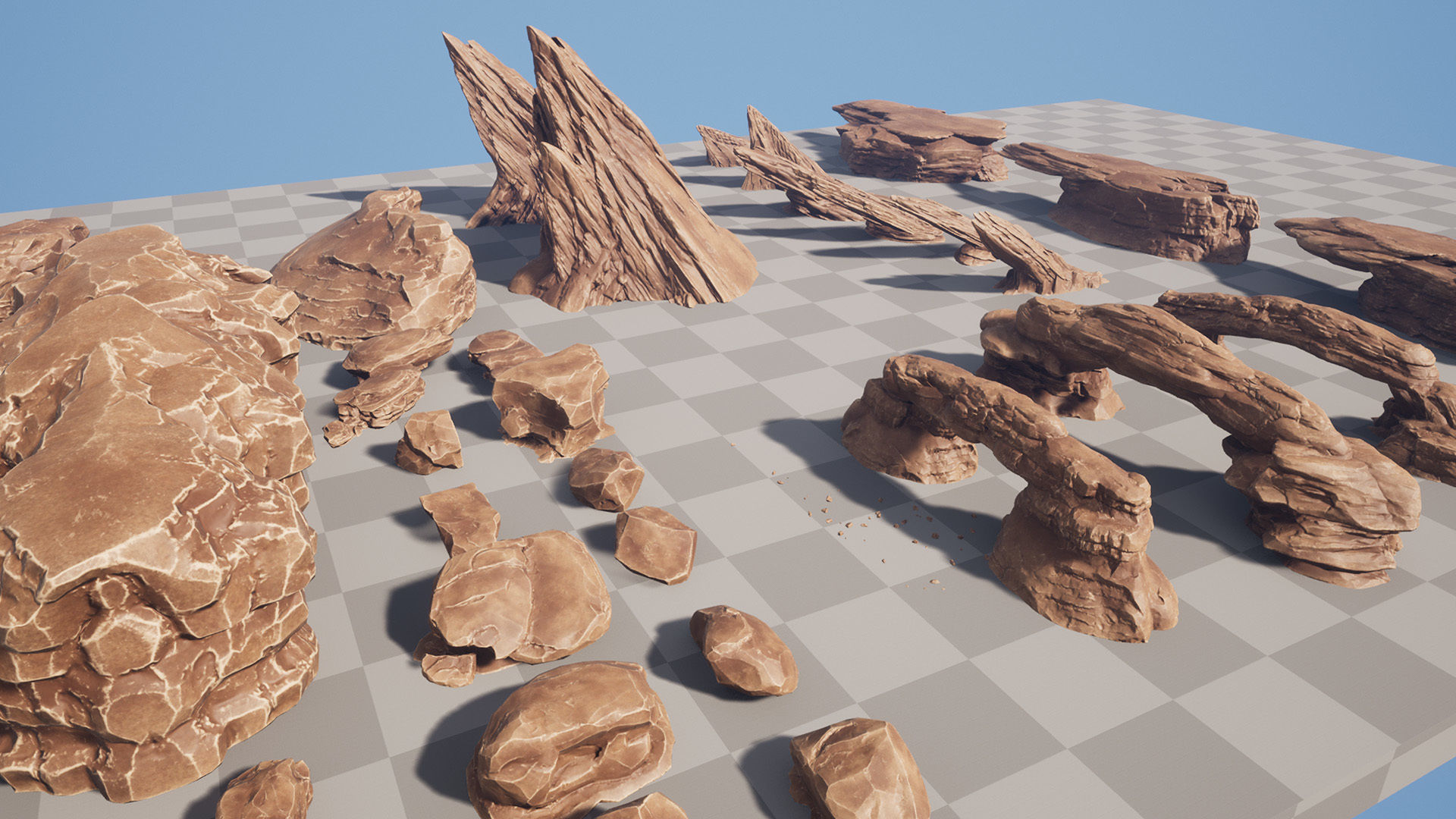Large Desert Rocks Collection Low-poly 3D model_6