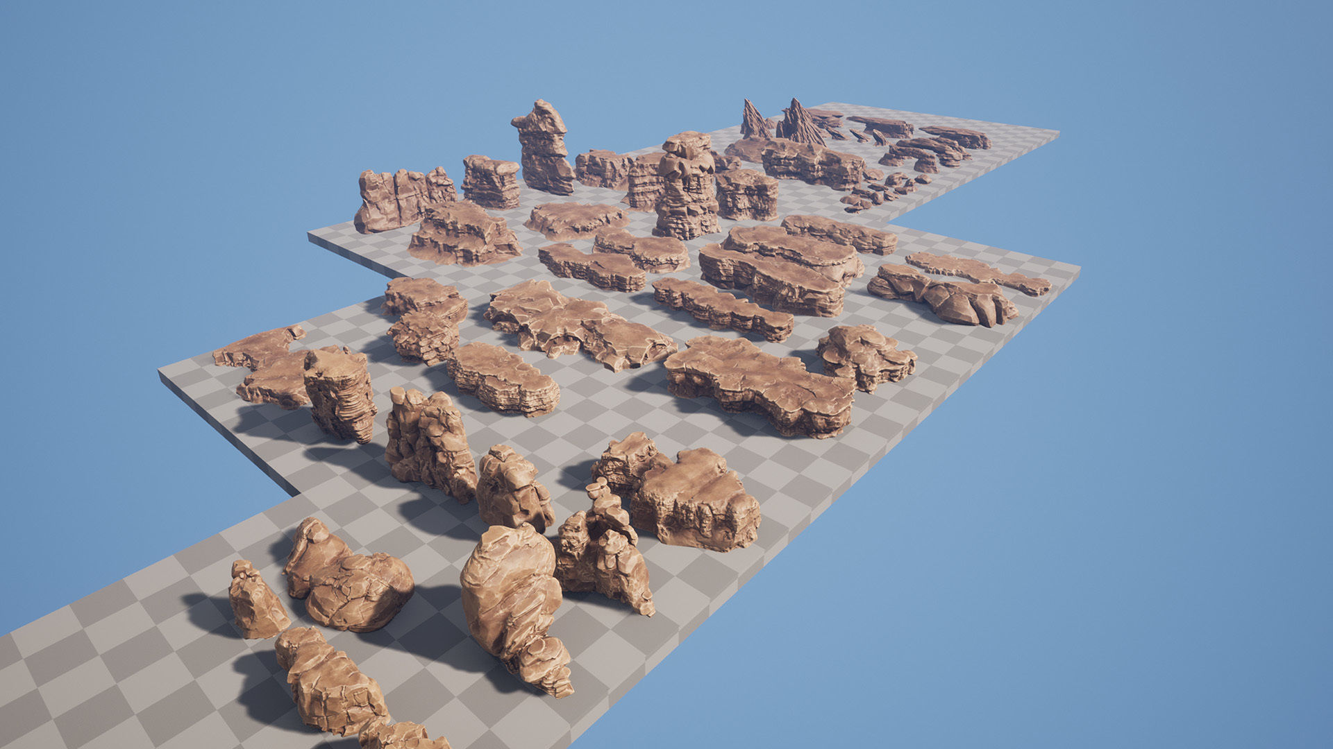 Large Desert Rocks Collection Low-poly 3D model_4