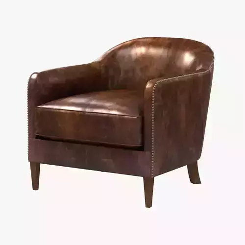 restoration hardware 1950S FRENCH TUXEDO LEATHER CLUB CHAIR 3D model