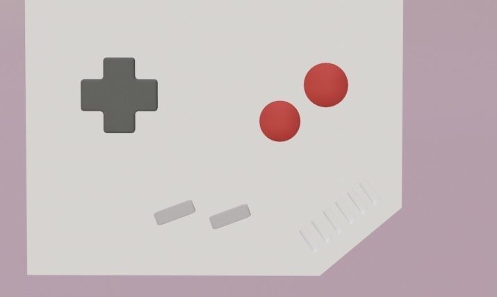 Gameboy nintendo Low-poly 3D model_6