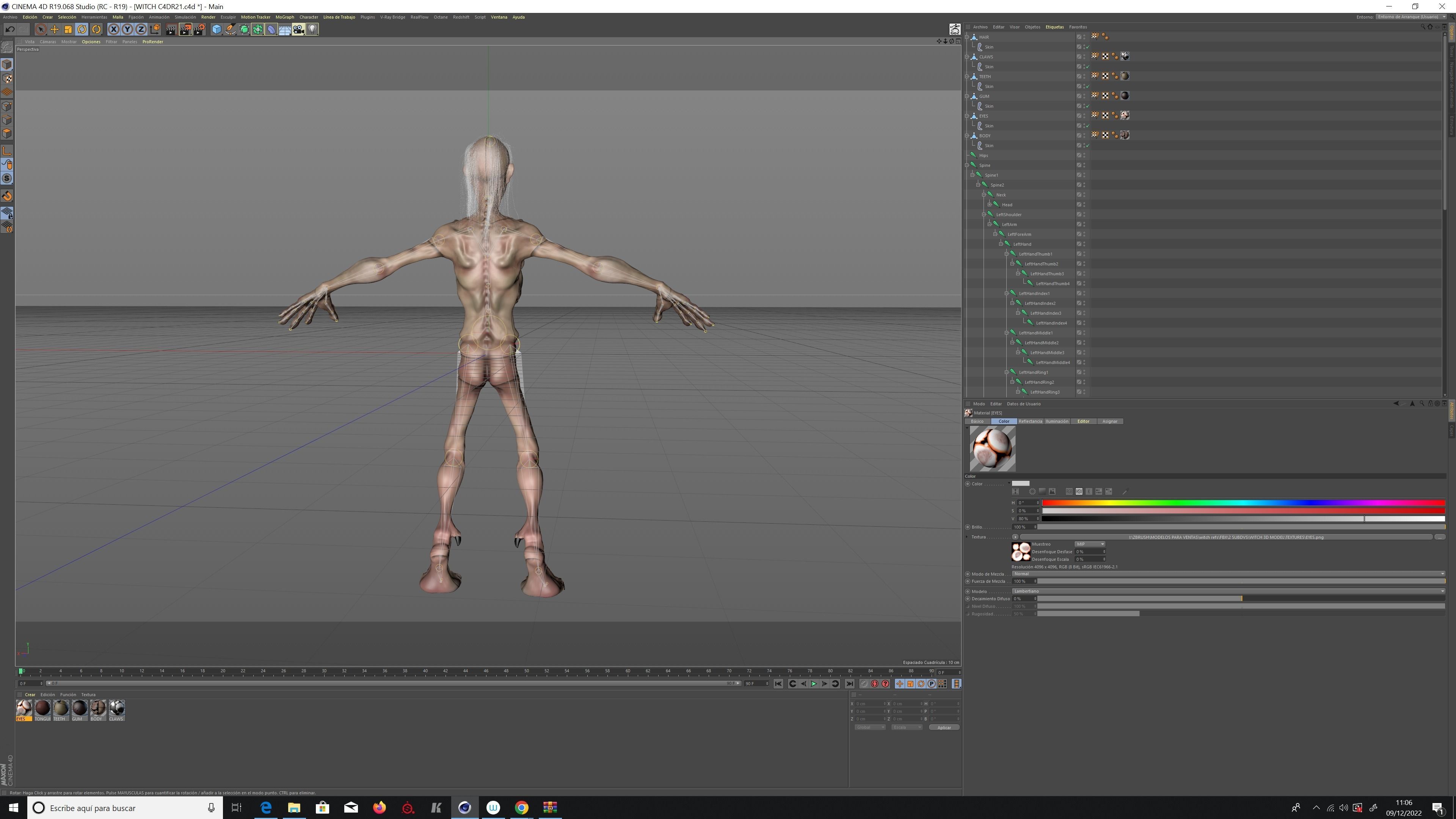 WITCH 3D MODEL zombie Low-poly 3D model_9