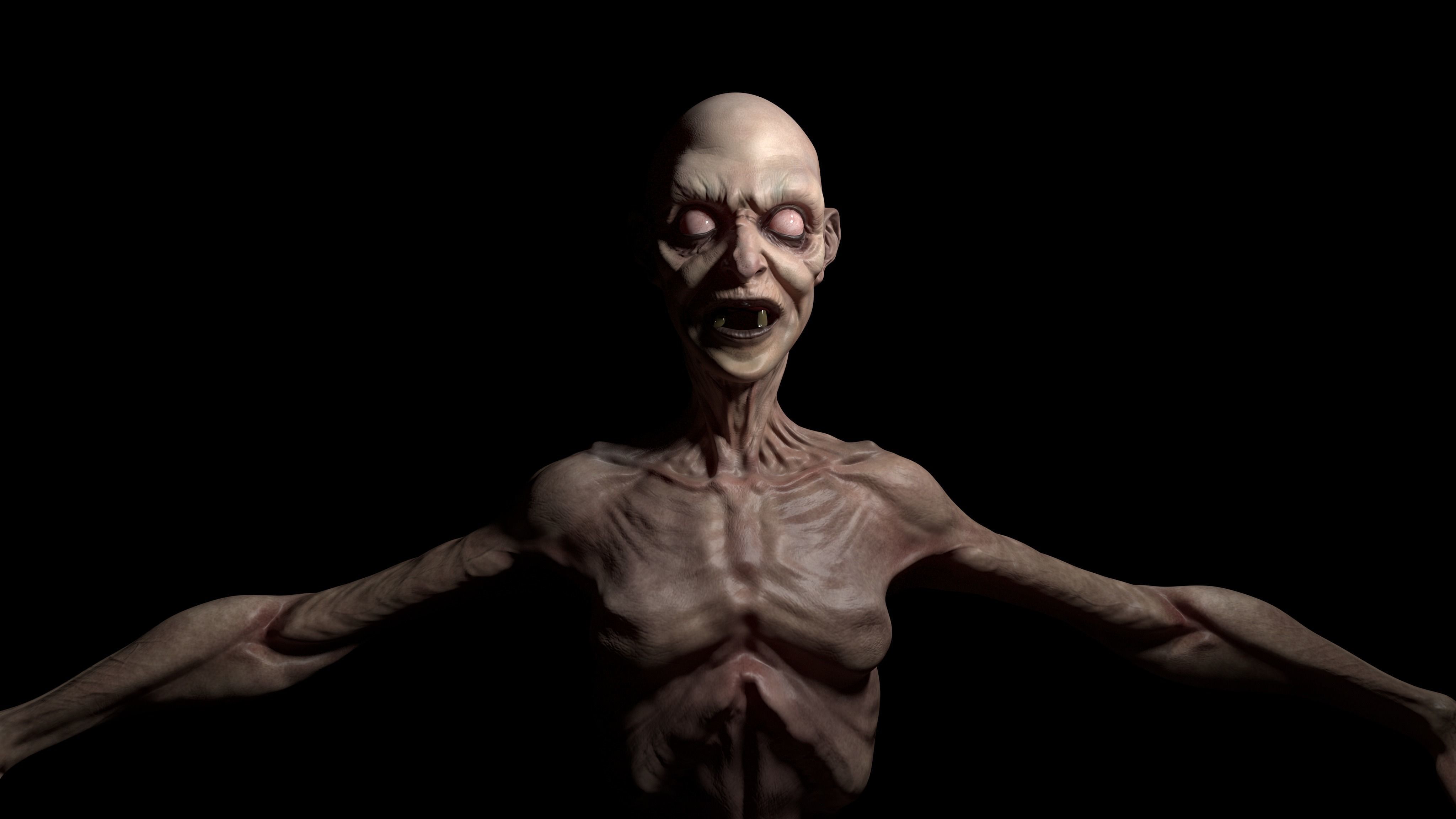 WITCH 3D MODEL zombie Low-poly 3D model_3