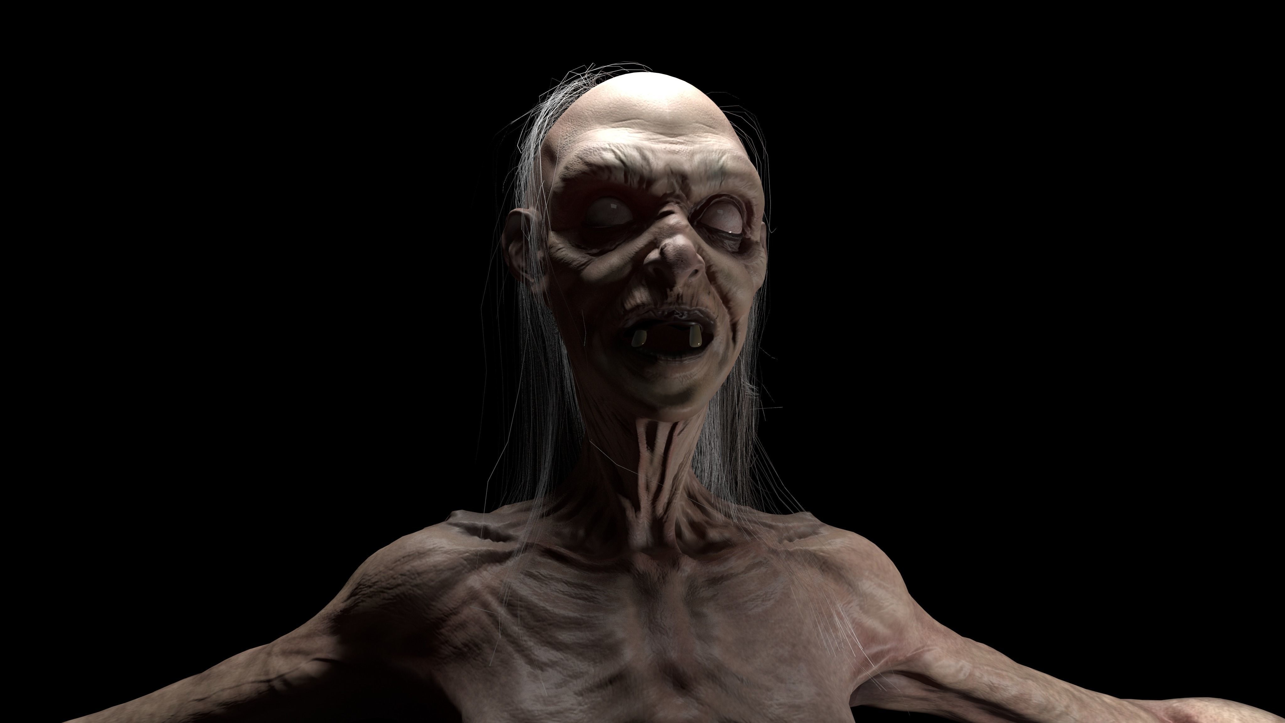 WITCH 3D MODEL zombie Low-poly 3D model_4