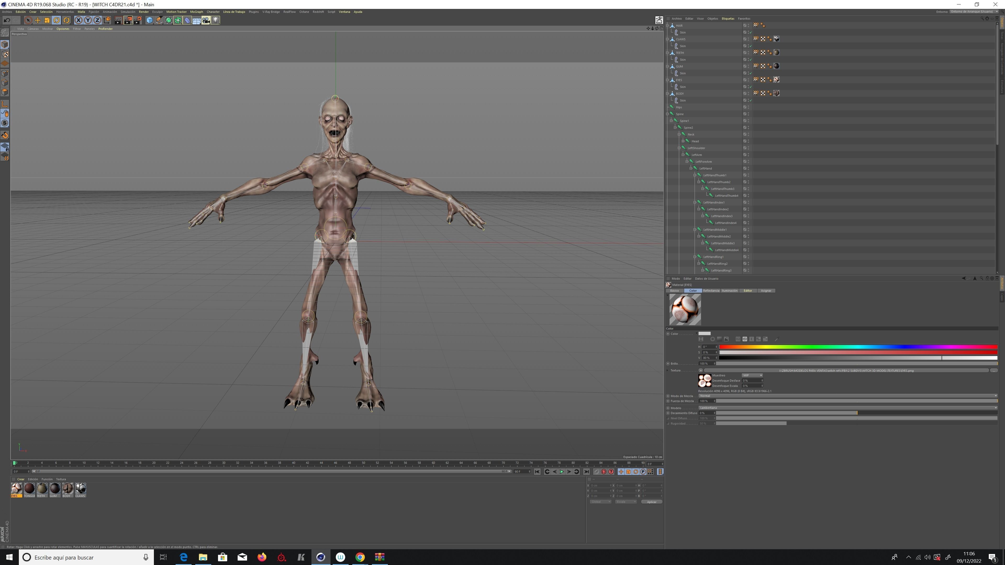 WITCH 3D MODEL zombie Low-poly 3D model_8