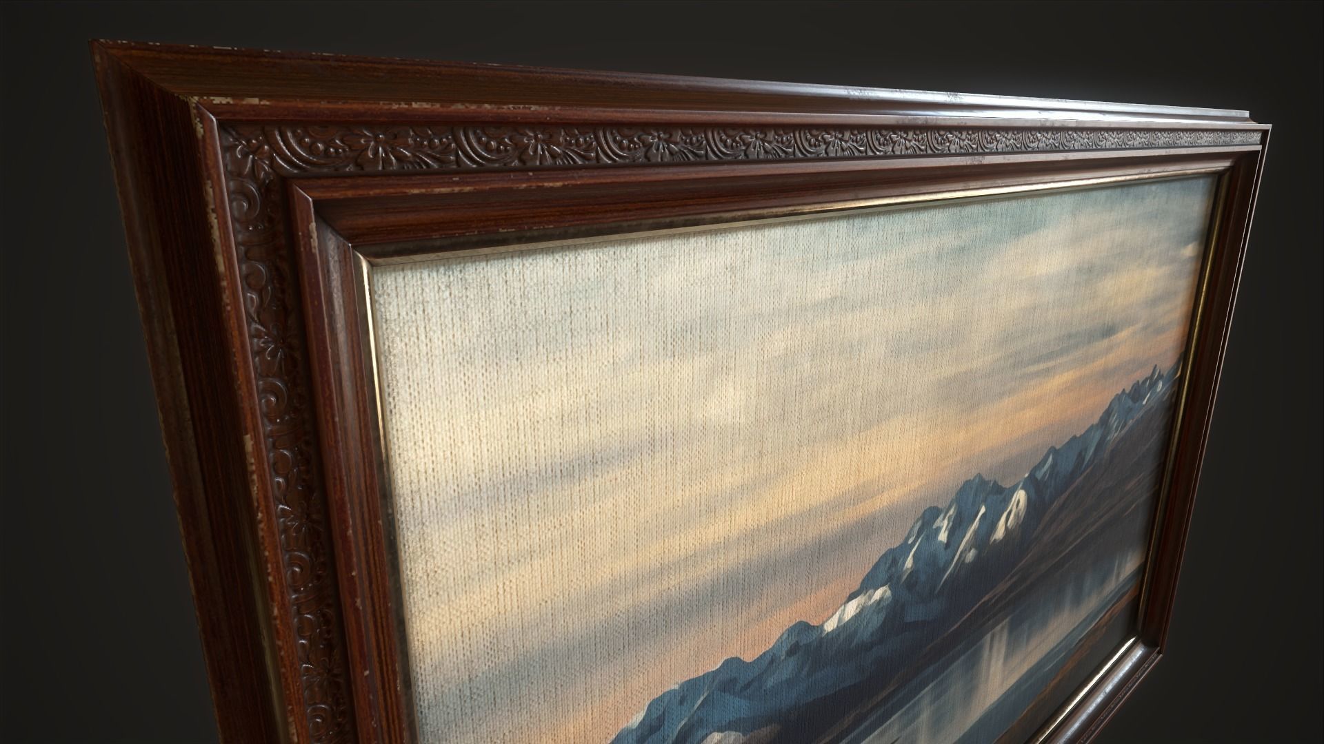 Set of paintings with a frame Low-poly 3D model_13