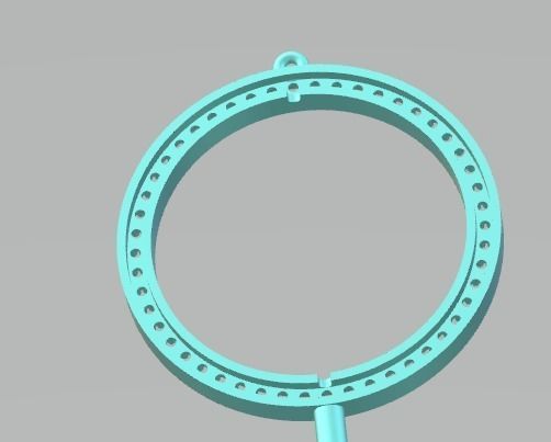 YD229 gold necklace with diamonds and circular pendant 3D print model_4