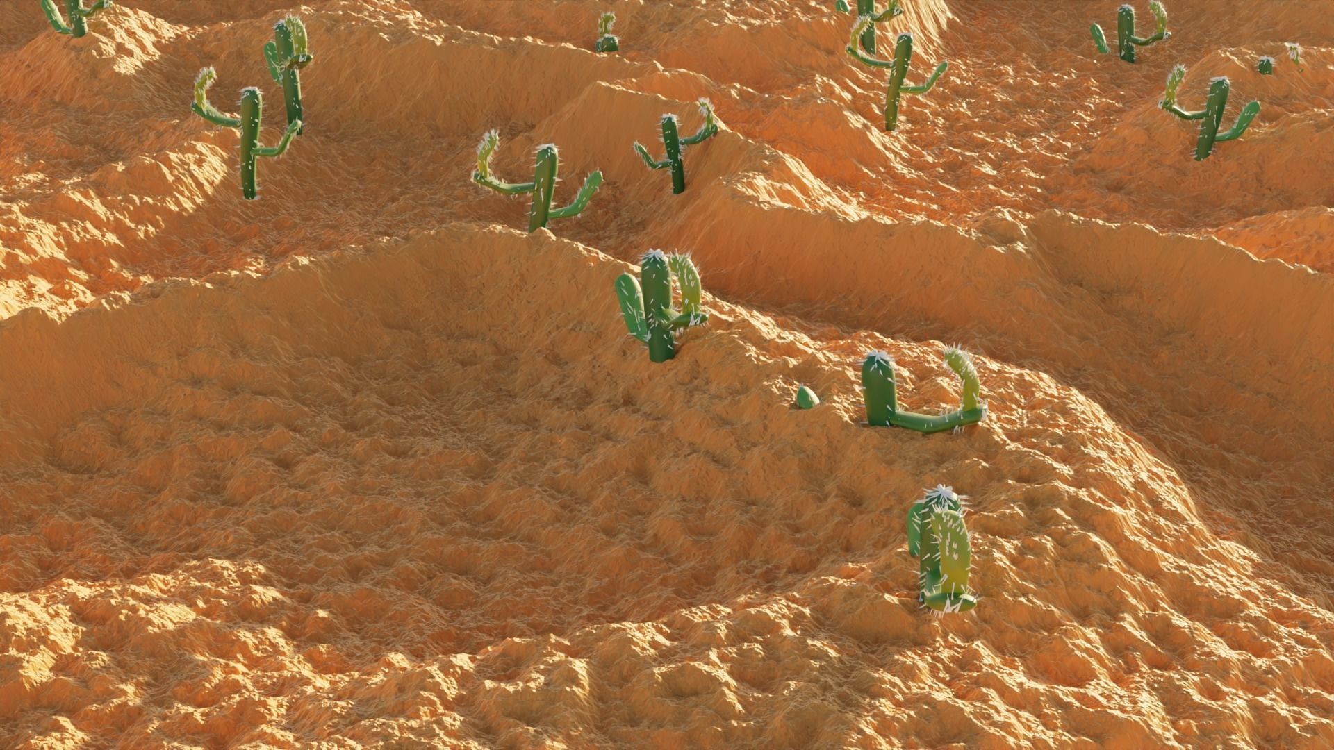 Desert in cactus 3D model_2