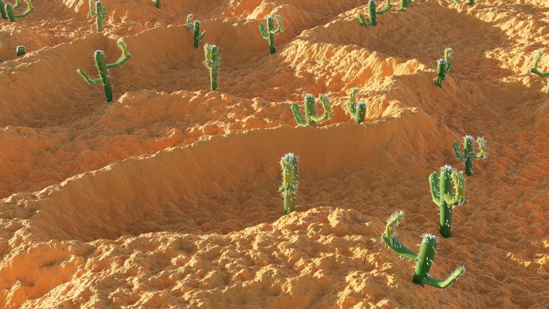 Desert in cactus 3D model_1