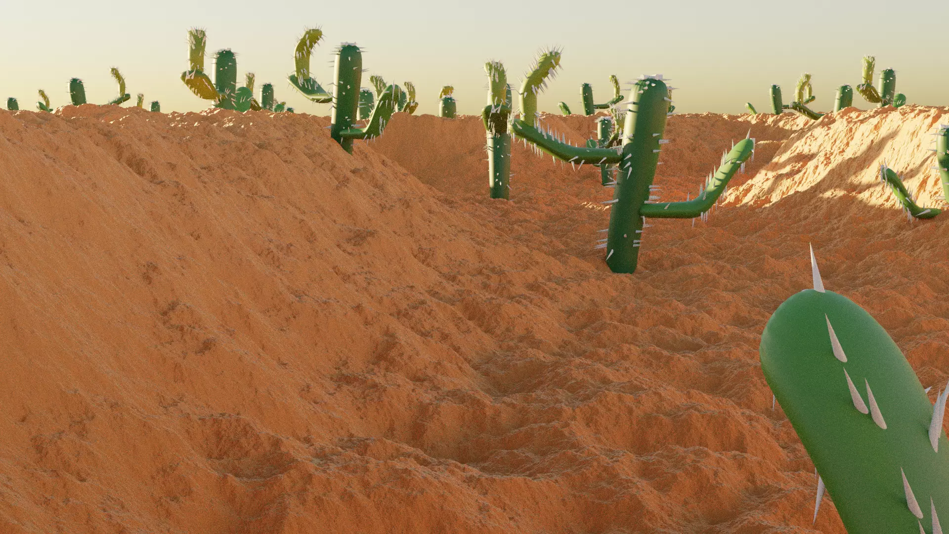 Desert in cactus 3D model_0