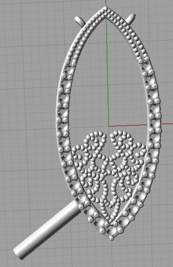 YD230 ornately shaped pen with handle 3D print model_1