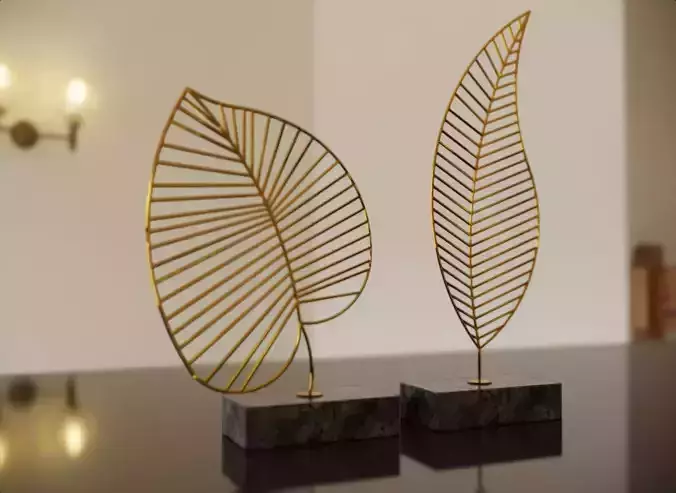 golden leaves metal tableware