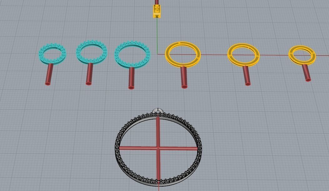 YD231 pendant with circles 3D print model_2