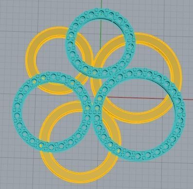 YD231 pendant with circles 3D print model_12